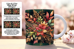 Charming 15oz Mug Wrap Png Artwork , Autumn Flower Product Image 1