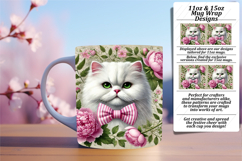 Fashionable 11oz Mug Wrap Png Artwork , Cute Cat Product Image 1