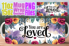 Happy hearts sublimation mug wrap, Quote Product Image 1