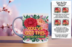 Glamorous 15oz Mug Wrap Png Artwork , Flower Quote Product Image 1