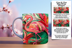 Creative 15oz Mug Wrap Png Artwork , Flamingo Product Image 1