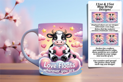 CLASSY PNG Mug Wrap Design 15oz , Cute Cow Product Image 1