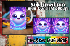 Refreshing vibes 11oz 15oz sublimation wrap, 3D Cute Ghost Product Image 1