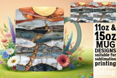 Golden Floral Fields Mug Design: Glitter Sublimation, Spring Product Image 1