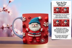Holiday 3D Santa Claus Mug Wrap for 11oz 15oz Sublimation Product Image 1