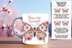 Stylish 11oz Mug Wrap Png Artwork , Butterfly Product Image 1