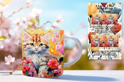 Adorable Kitty in Flowers Mug Wrap Design Product Image 1