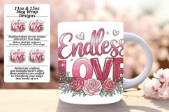 Cute 15oz Mug Wrap Png Artwork , Valentines Product Image 1
