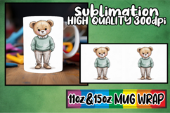 Dreamy skies 11oz 15oz mug wrap, Teddy Bear Product Image 1