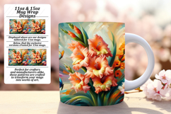 Customized Png For 15oz Mug Wrap , Flowers Product Image 1
