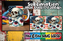 Colorful dreams 11oz 15oz sublimation wrap, Skull USA Product Image 1