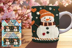 Unique 15oz Mug Wrap Png Design , Snowman Product Image 1
