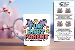 Floral 15oz Mug Wrap Png Design , Cat Quote Product Image 1