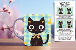 Watercolor Cat Mug Wrap for Fall PNG Product Image 1
