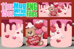 Lively afternoons 11oz 15oz sublimation wrap, Love Bear Product Image 1