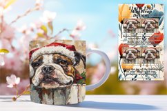 Festive Peeking Dog Mug Wrap Sublimation Winter Art 11oz Product Image 1