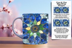 Sparkly Mosaic Floral Mug Wrap Art 11oz 15oz Product Image 1