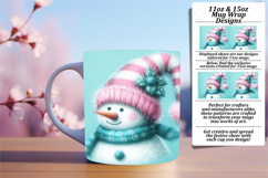 Gorgeous 15oz Mug Wrap Png Template , Snowman Product Image 1