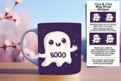 Adorable Halloween Ghost Mug Wrap Sublimation Art Product Image 1
