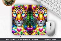 Lions Mouse Pad Sublimation, Valentine Mouse Pad PNG Product Image 1