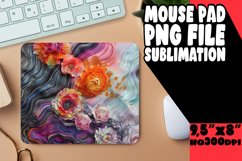 Radiant Embroidery Flower Mouse Pad Sublimation Product Image 1