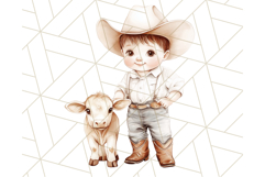 Cowboy Clipart PNG, Kid Western Country Graphic Product Image 3