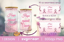 Cancer Glitter Glass Can | PNG | 16 Oz | 20 Oz Libbey Glass Product Image 2