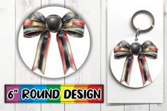 Round Design Sublimation Wrap PNG Watercolor Bow Art Product Image 1