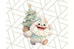 Kawaii Christmas Yeti PNG Clipart, Cute Bigfoot Holiday Art Product Image 3