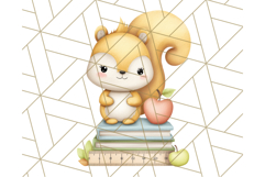 Cute Back to School Animals PNG Clipart with Books &amp; Bags Product Image 3