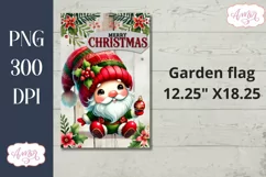 Merry Christmas garden flag sublimation PNG | Cute gnome Product Image 2