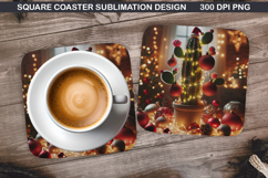 Christmas Coaster Sublimation, Christmas Coaster PNG Design Product Image 1