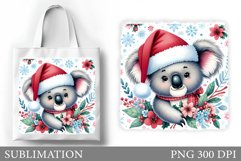 Christmas Koala Tote Bag. Christmas Tote Bag Sublimation Product Image 1