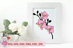 Orchid Flower SVG cut file, orchid silhouette, for cricut Product Image 2