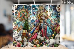 Watercolor Christmas Tumbler Wrap - High Quality 300 Dpi Product Image 1
