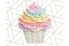 Paper Cupcake Clipart Layered Paper Scrapbook Collage Png Product Image 3