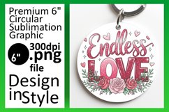 Elegant Keychain Round Design PNG , Valentines Product Image 1
