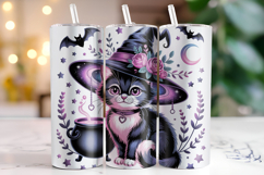 Halloween Cat Tumbler Wrap | Sublimation | Tumblers Product Image 1