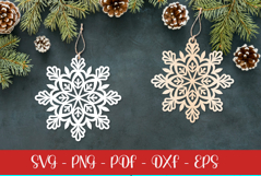 Snowflake laser SVG PNG| Christmas Snowflakes ornament Product Image 1