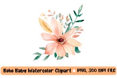 Boho baby watercolor clipart, nursery animal clipart Product Image 1