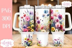 Wildflowers garden 40 oz tumbler PNG for sublimation Product Image 2