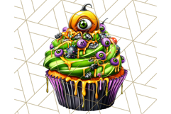 Halloween Cupcake PNG Clipart with Witch Hats and Ghosts Product Image 3