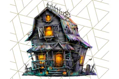 Haunted Houses Clipart PNG, Spooky Halloween Homes Product Image 3