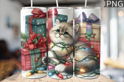 Christmas Cat Tumbler Wrap - Christmas Tumbler PNG Design Product Image 1
