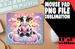 JOYFUL MOUSE MAT SUBLIMATION STYLE, Cute Cow Product Image 1