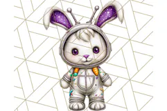 Halloween Bunny Clipart, Cute Bunnies in Costumes PNG Product Image 3