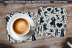Valentine Coaster Sublimation, Valentine Coaster PNG Design Product Image 1