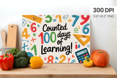 100 days of school Cutting Board PNG Design, Teacher PNG Product Image 1