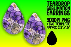 Colorful Floral Teardrop Earring PNG Product Image 1