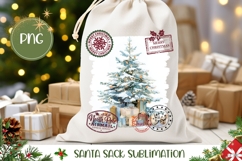 Cartoon Christmas Tree Santa Sack, Watercolor Christmas PNG Product Image 1